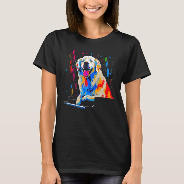T-shirt Great Pyrenees Dog Piano (Devant)