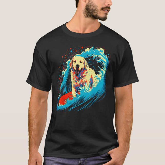 T-shirt Great Pyrenees Dog Surf (Devant)