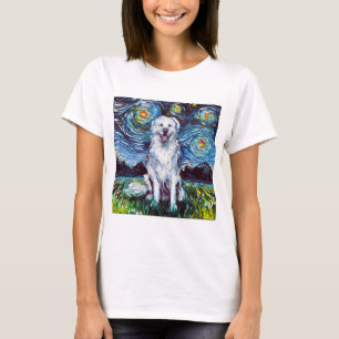 T-shirt Great Pyrenees Starry Night gros chien blanc art p