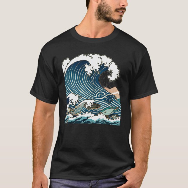T-shirt Great Wave Of Kanagawa Japanese Ukiyo e Men Women (Devant)