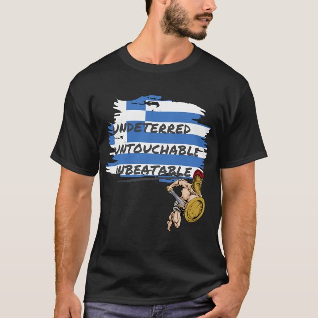 T-shirt grec spartiate pour hommes (Devant)