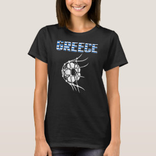 T-shirt Grèce Bal De Football En Objectif Net Soutien Grec