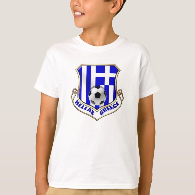 T-shirt Grèce Bouclier de football - Insigne Hellas (Devant)