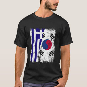 T-shirt Grèce Corée du Sud Demi-drapeau Grec Sud-Coréen