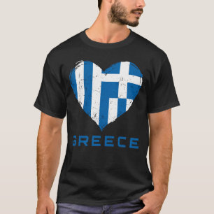 T-shirt Grèce Drapeau Coeur désespéré Hommes Noirs