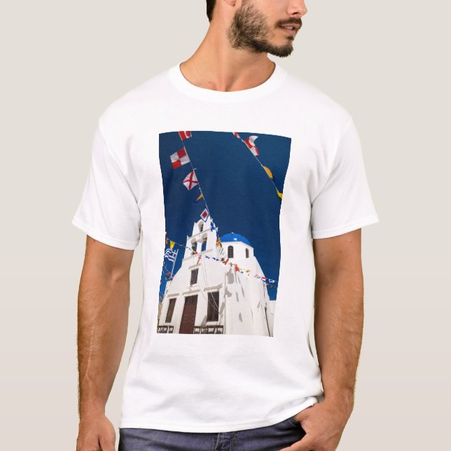 T-shirt Grèce et île grecque de Santorin ville d'Oia 4 (Devant)