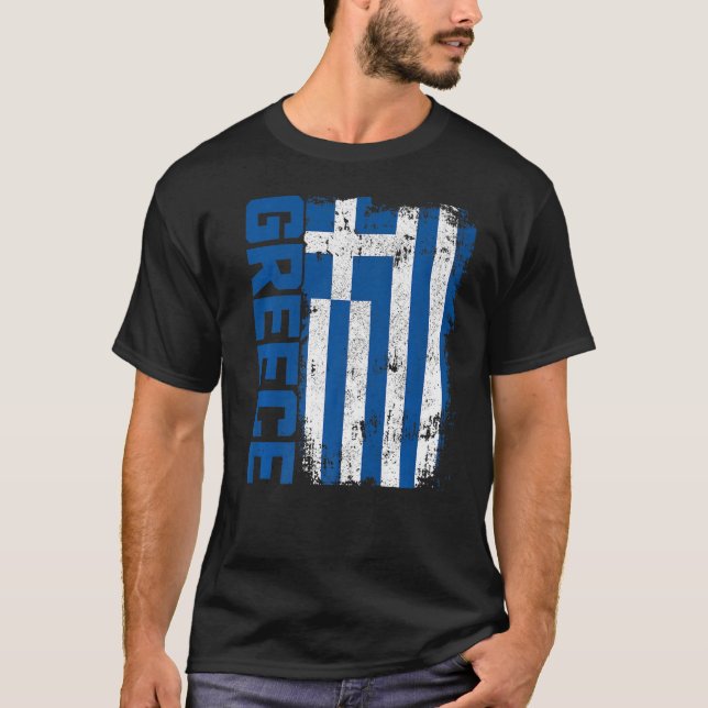 T-shirt Grèce Grec Pavillon Pride 1 (Devant)
