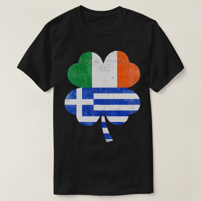 T-shirt Grèce Irlande Shamrock Grèce Irlande Drapeau St (Design devant)