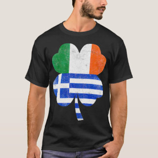T-shirt Grèce Irlande Shamrock Grèce Irlande Drapeau St