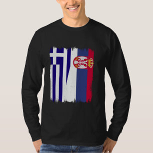 T-shirt Grèce Serbie Demi-drapeau Srbija Racines grecques
