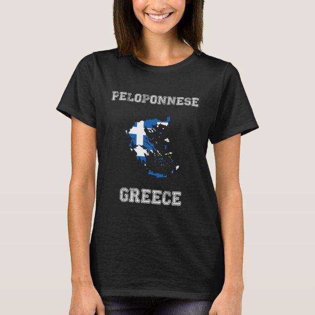 T-shirt Greece Distressed Flag Peloponnese Pride (Devant)