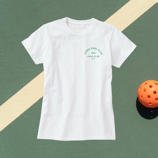 T-shirt Green Après PKBL Club Crest Pickleball Dames (Créateur téléchargé)