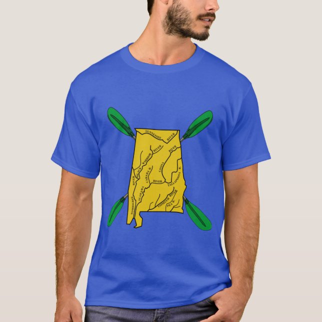 T-shirt Green Bama Paddler Alabama Paddler Alabama Kayak P (Devant)