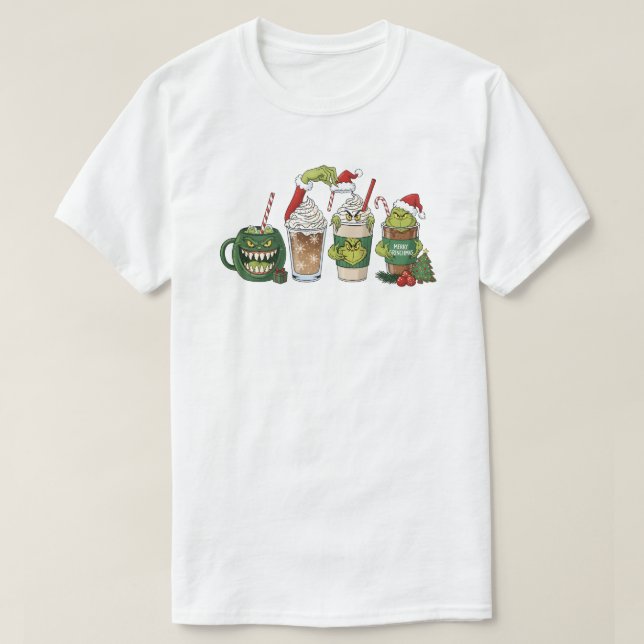 T-shirt Green Coffee Drink, Funny Holiday Caffeine Design (Design devant)