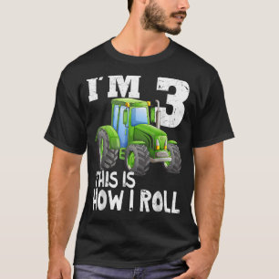 T-shirt Green Farm Tracteur 3ème fête d'anniversaire 3 ans
