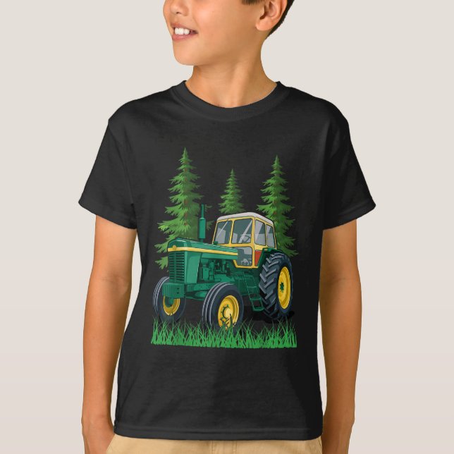 T-shirt Green Farming Tractor  (Devant)