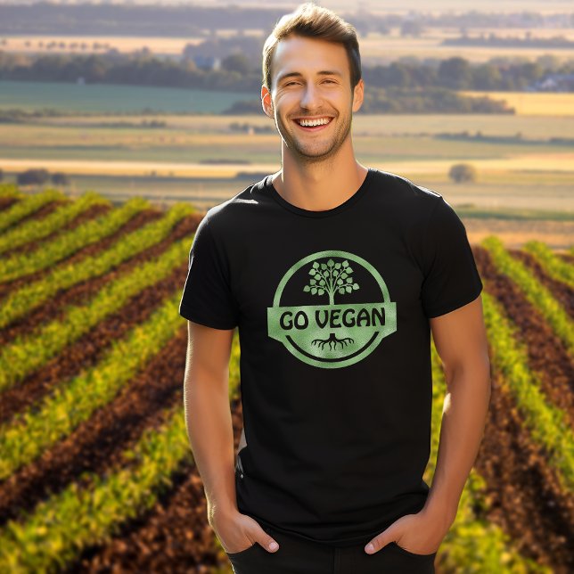 T-shirt Green Foil Go Vegan (unisex), Activisme (Créateur téléchargé)