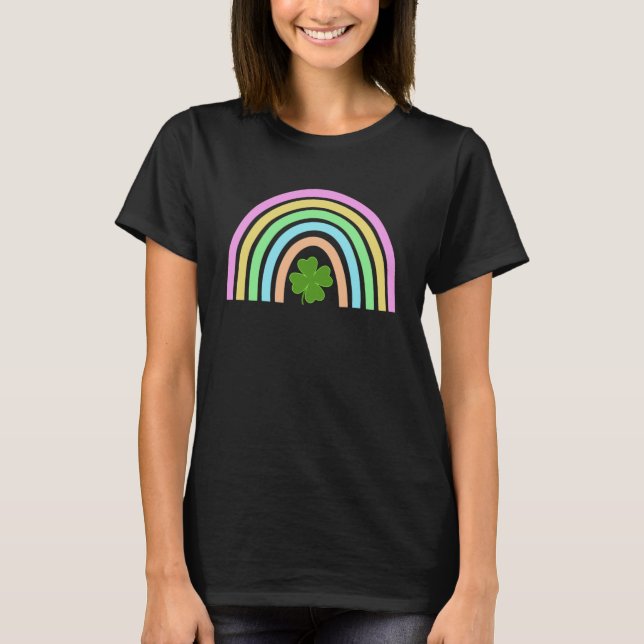 T-shirt Green Four Leaf C Rainbow St Patrick s Day (Devant)