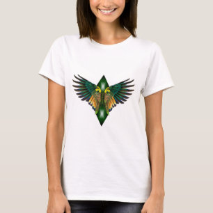 T-shirt Green Freedom Wings Diamond Design