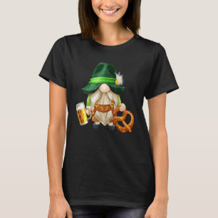 T-shirt Green Gnome Holding Irish Beer Et Shamrock St Pat