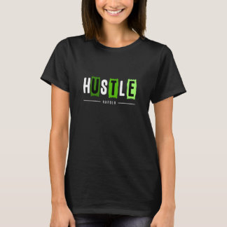 T-shirt Green Hustle Harder Green Graphic
