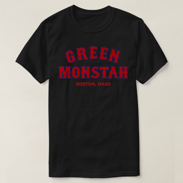 T-shirt Green Monstah Funny Boston Masse Nouvelle Angleter (Design devant)