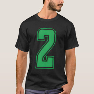 T-shirt Green Numéro 2 Team Junior Sports Numéroté Uniform