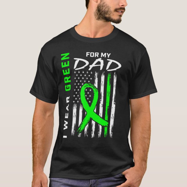 T-shirt Green Papa Maladie du rein Cérébral Sensibilisatio (Devant)