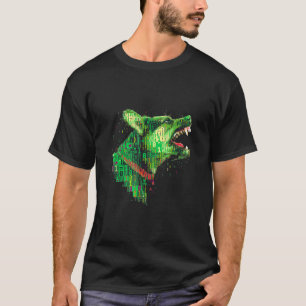 T-shirt Green Pixels Chien Berger Garde Allemande Usa Amér