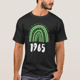 T-shirt Green Rainbow Année De Naissance 1965 Anniversaire