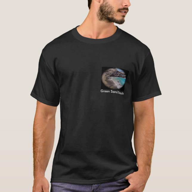 T-shirt Green-Sand-Beach-1, plage verte de sable (Devant)