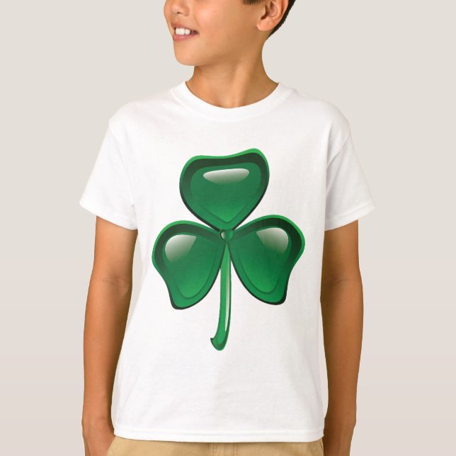 T-shirt Green Shamrock Three-Leaf Clover (Devant)