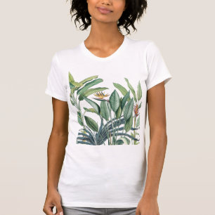 T-shirt Green Tropical Jungle Banana Tree Strelitzia