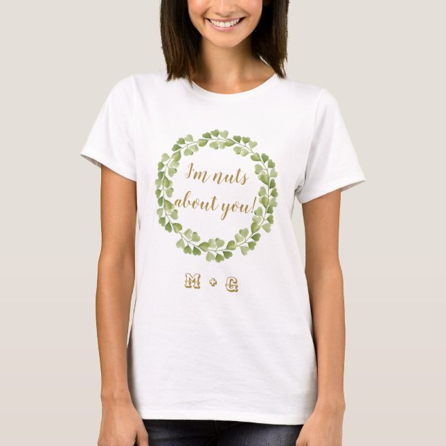 T-shirt Green Wreath Hearts Drôle Citation de la Saint-Val (Devant)