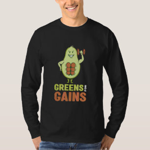 T-shirt Greens Pour Gains Vegetarian Vegan Fitness Bodybui