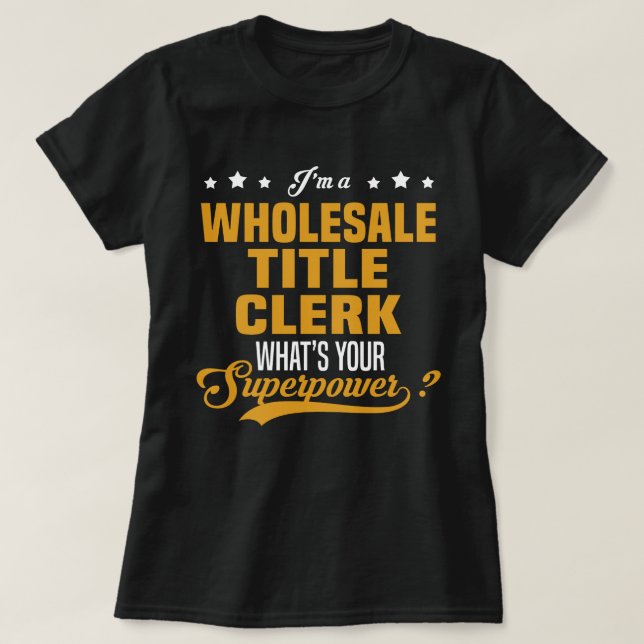 T-shirt Greffier du titre de vente en gros (Design devant)