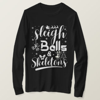 T-shirt Grelots de traîneau & squelettes dansant Noël drôl