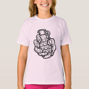 T-shirt Grenade À La Main En Style Bande Dessinée