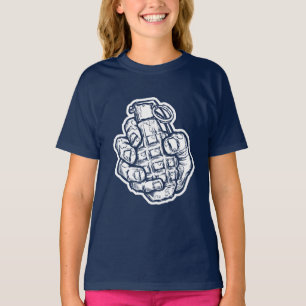 T-shirt Grenade À La Main En Style Bande Dessinée