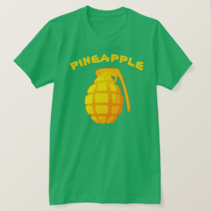 T-shirt Grenade à main satirique d'ananas de kitsch