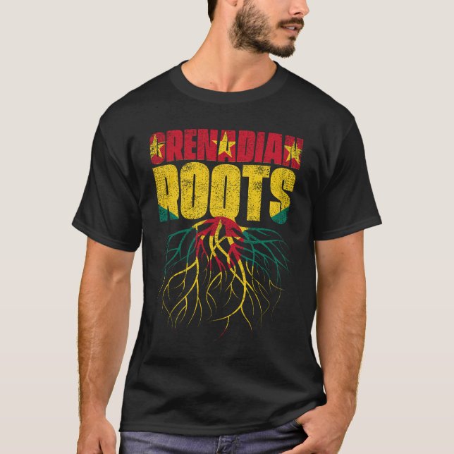 T-shirt Grenadienne Roots Grenada Pride Drapeau (Devant)