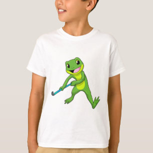 T-shirt Grenouille à Hockey avec chauve-souris de hockey