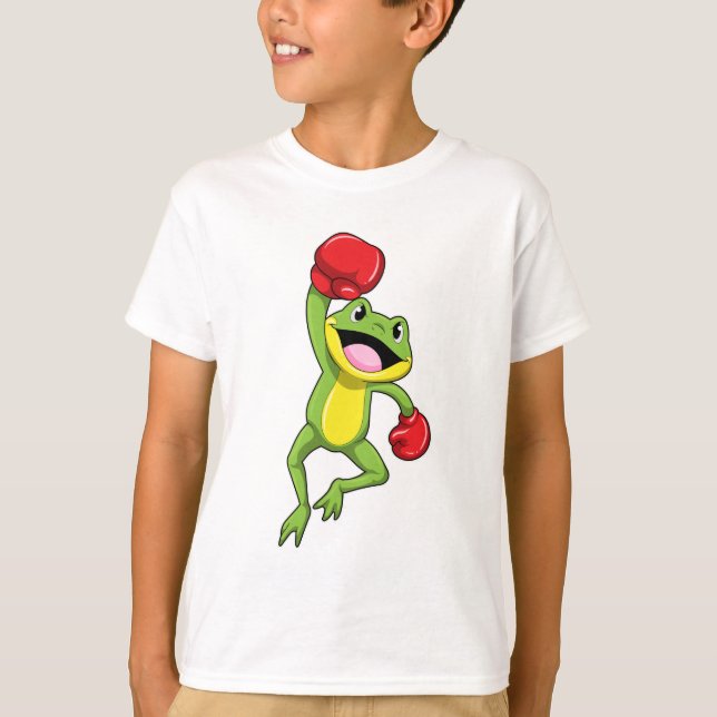T-shirt Grenouille à la boîte avec gants de boxe (Devant)