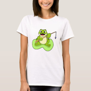 T-shirt Grenouille à la pêche avec canne à pêche