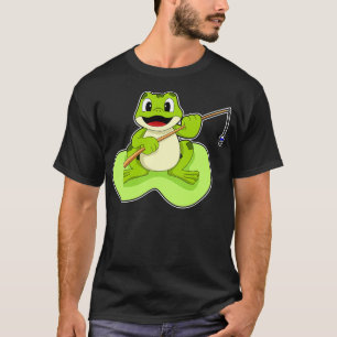 T-shirt Grenouille à la pêche avec canne de pêche 2