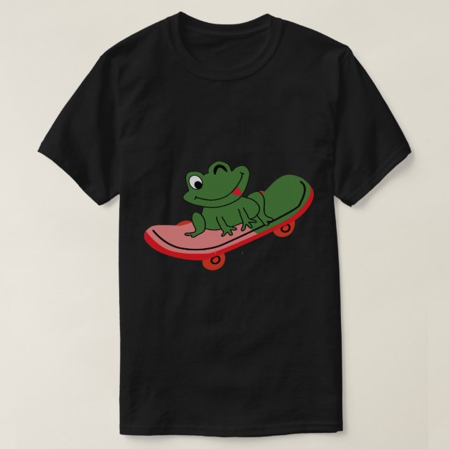 T-shirt Grenouille à skateboard (5) (Design devant)