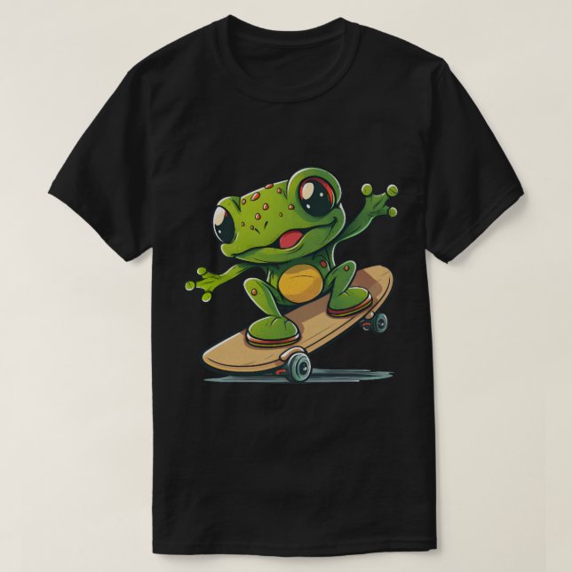 T-shirt Grenouille à skateboard (6) (Design devant)