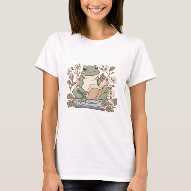 T-shirt Grenouille adorable lire un livre (Devant)