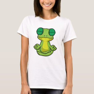 T-shirt Grenouille au yoga Exercices d'étirement en jambe