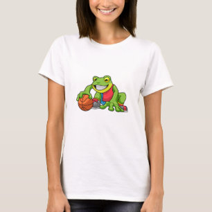 T-shirt Grenouille aux sports avec basket-ball